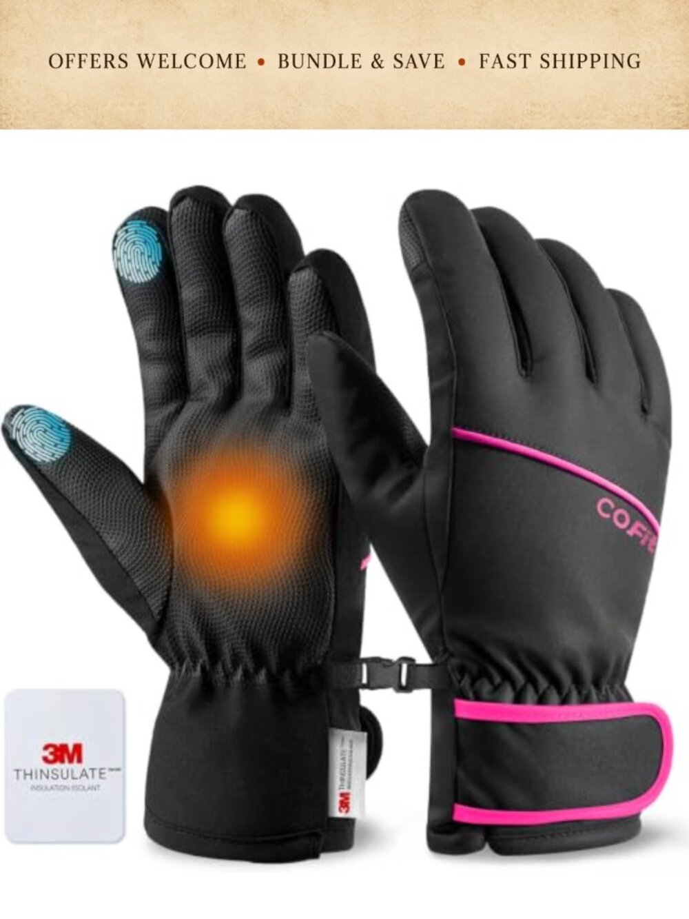 Winter Thermal Cycling Gloves Waterproof Touchscreen Cold Weather